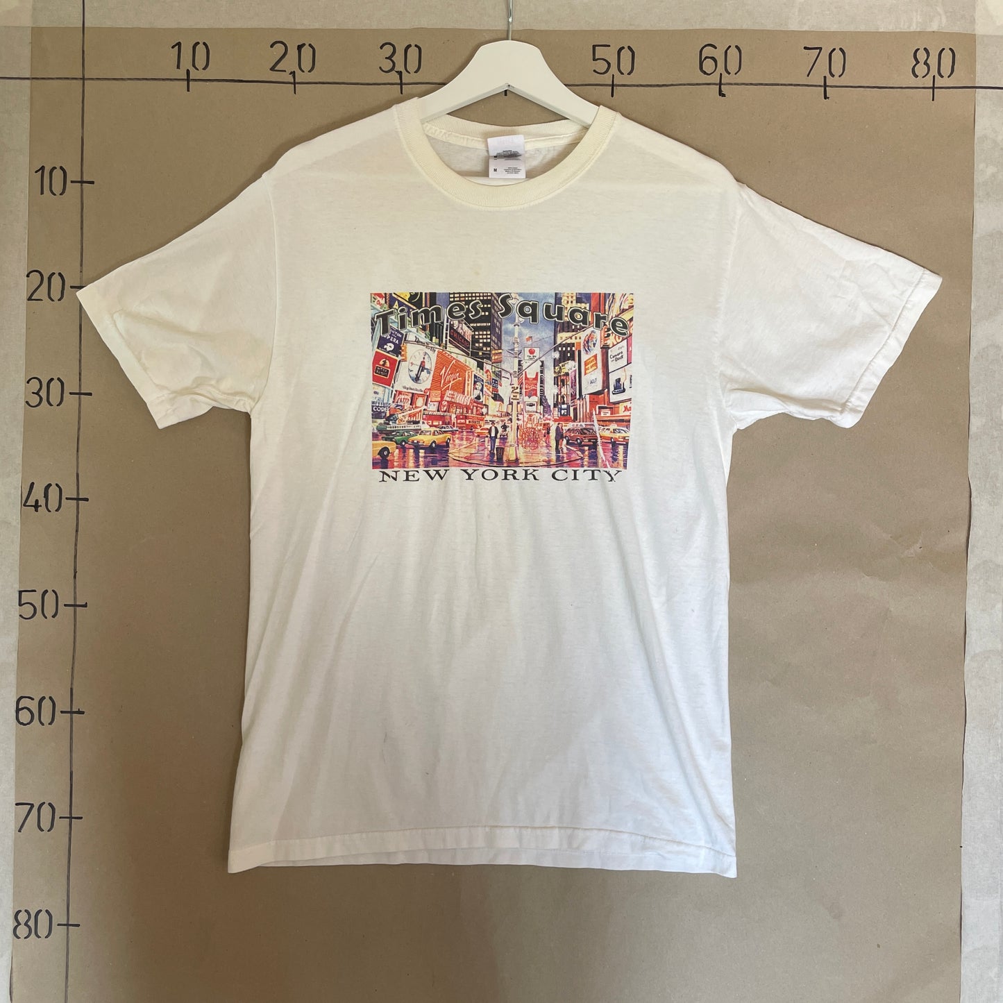 Hvid Vintage Times Square New York T-Shirt