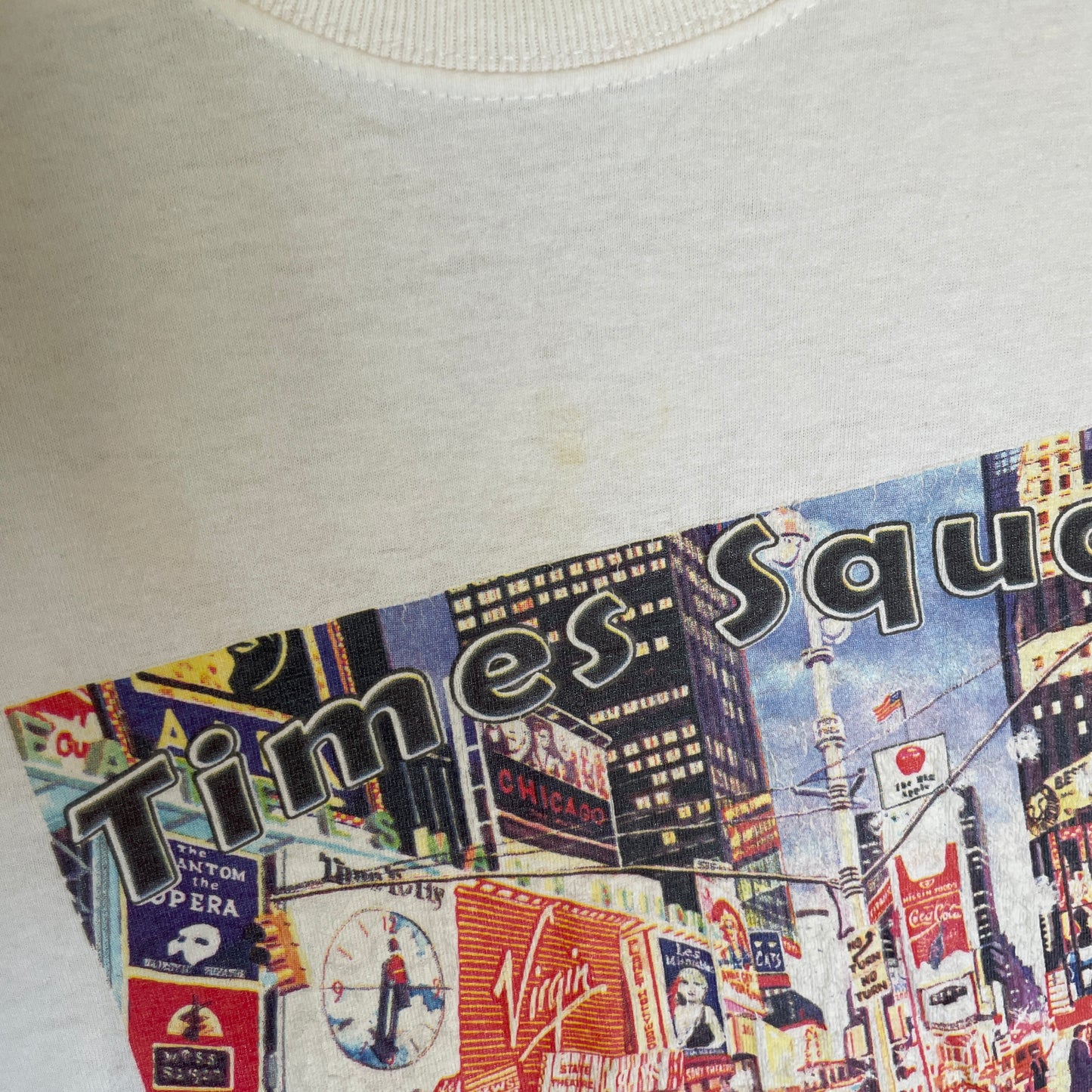 Hvid Vintage Times Square New York T-Shirt
