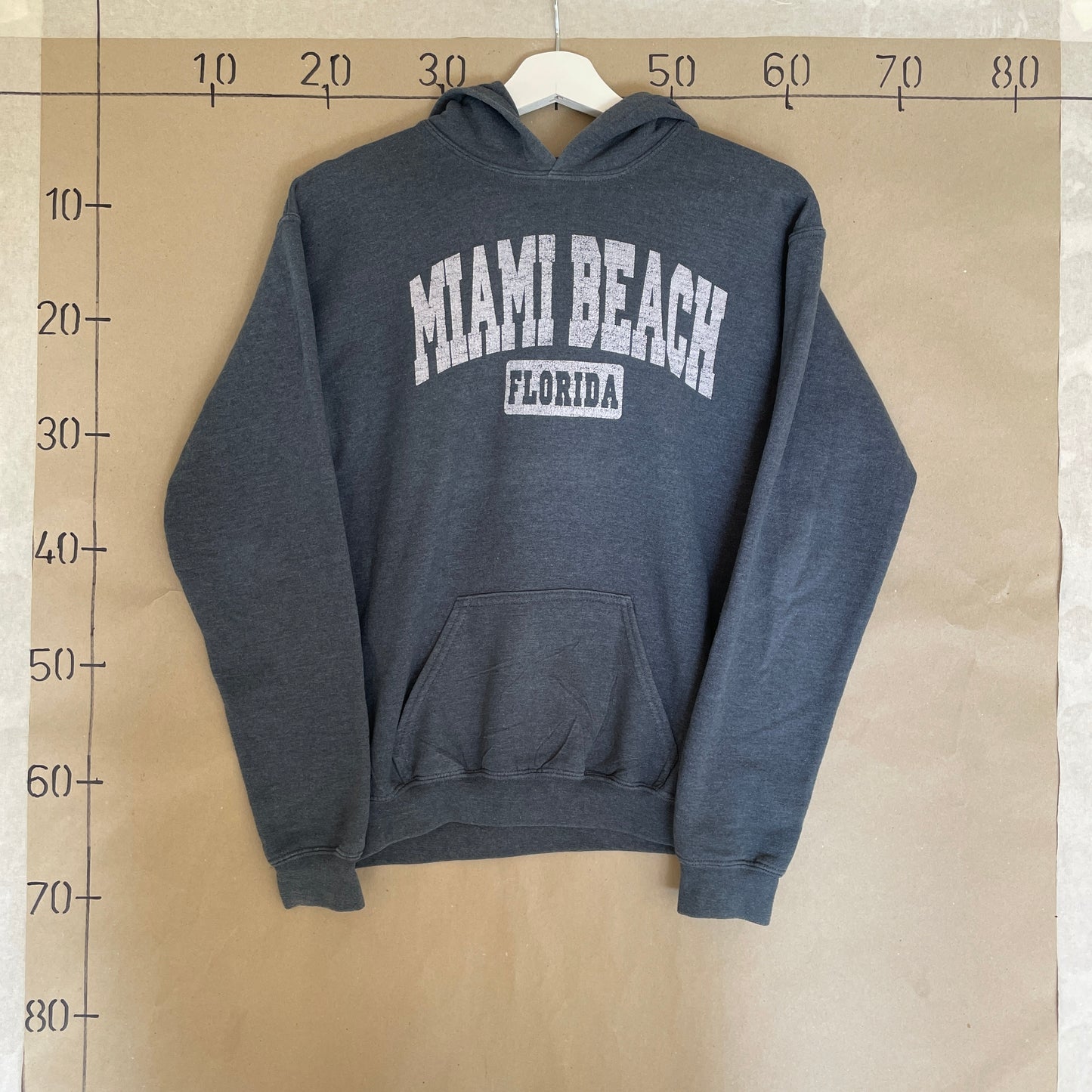 Blå Vintage Miami Beach Flordia Hoodie
