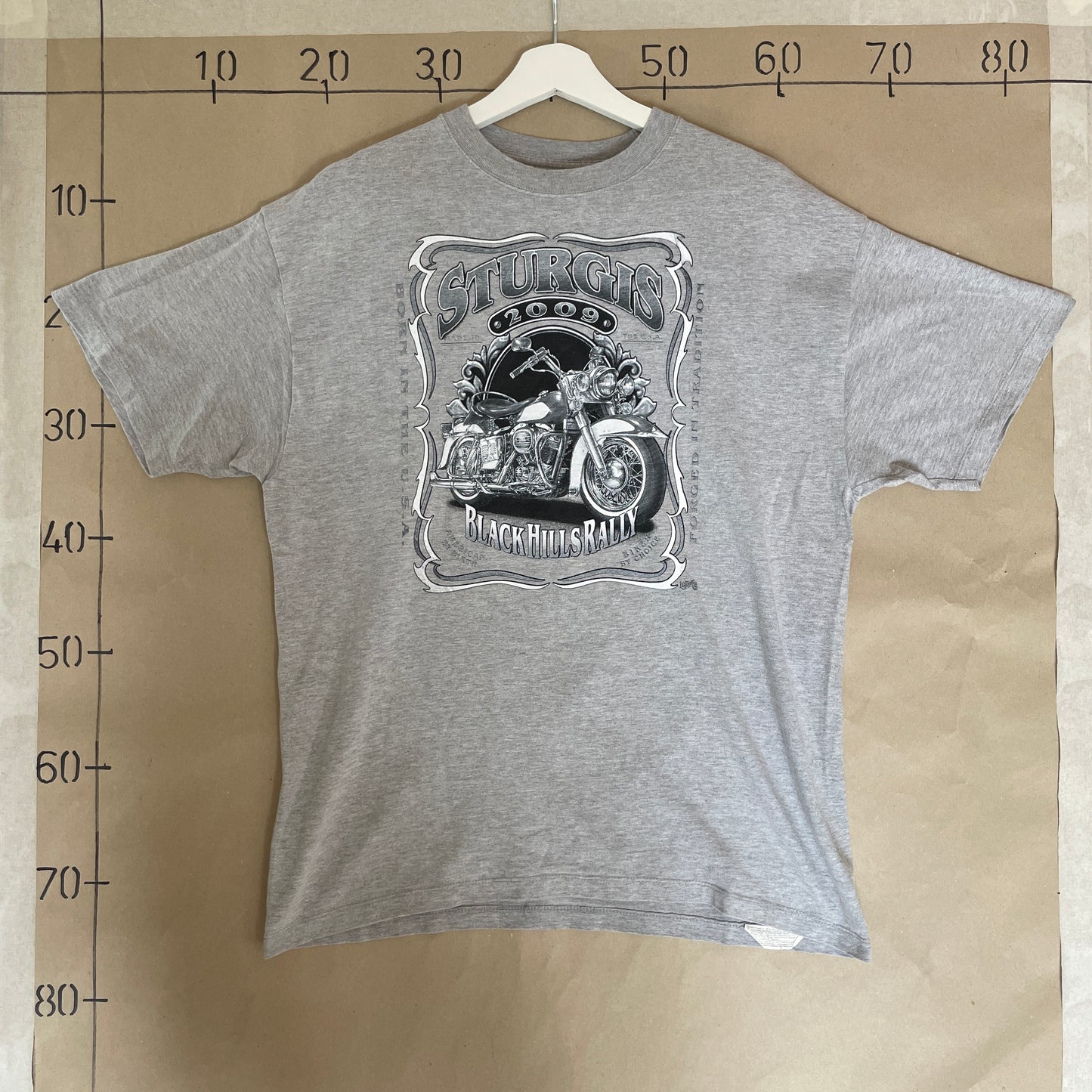 Grå Vintage Sturgirs Motorcykel T-Shirt