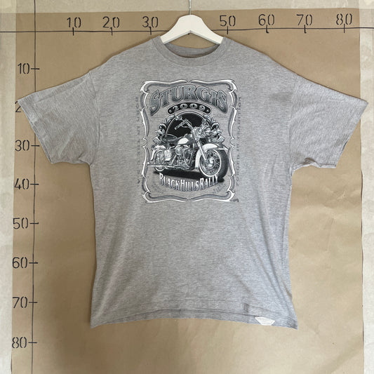 Grå Vintage Sturgirs Motorcykel T-Shirt