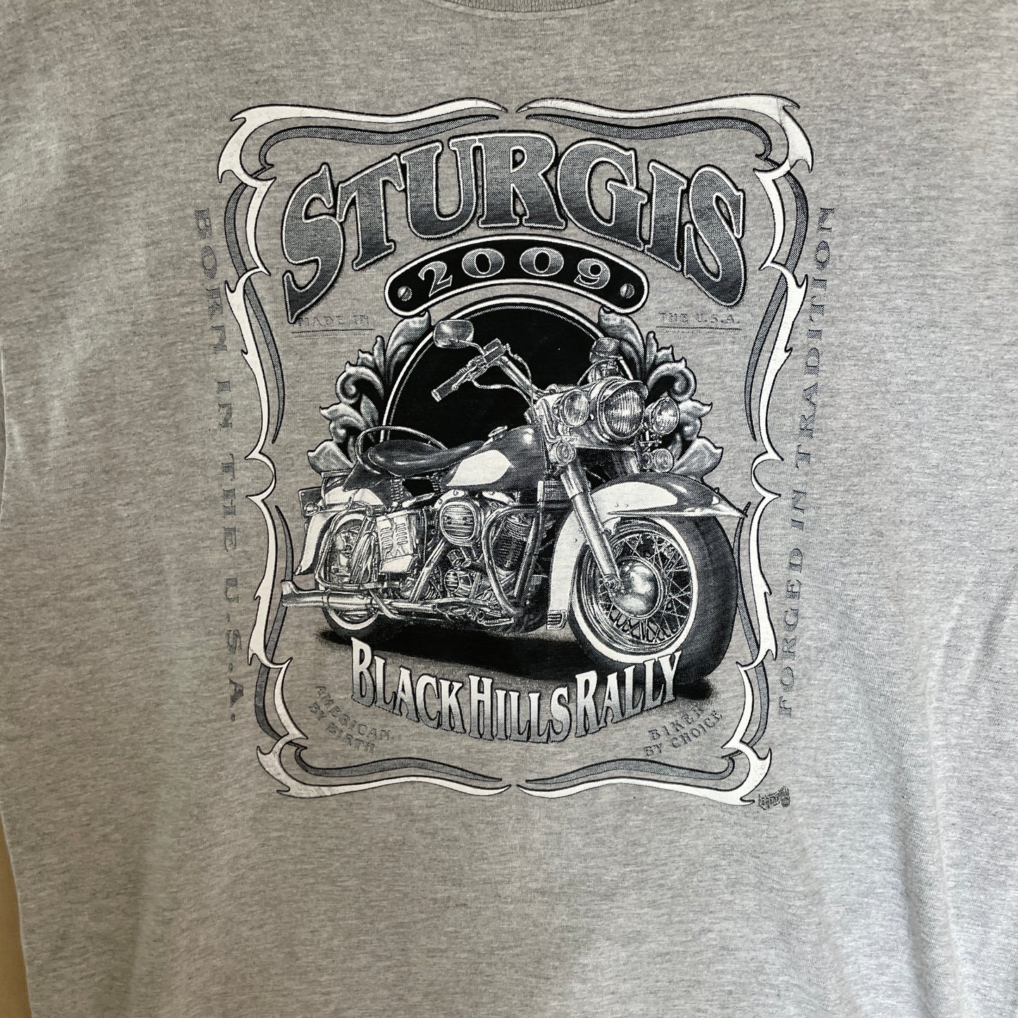 Grå Vintage Sturgirs Motorcykel T-Shirt