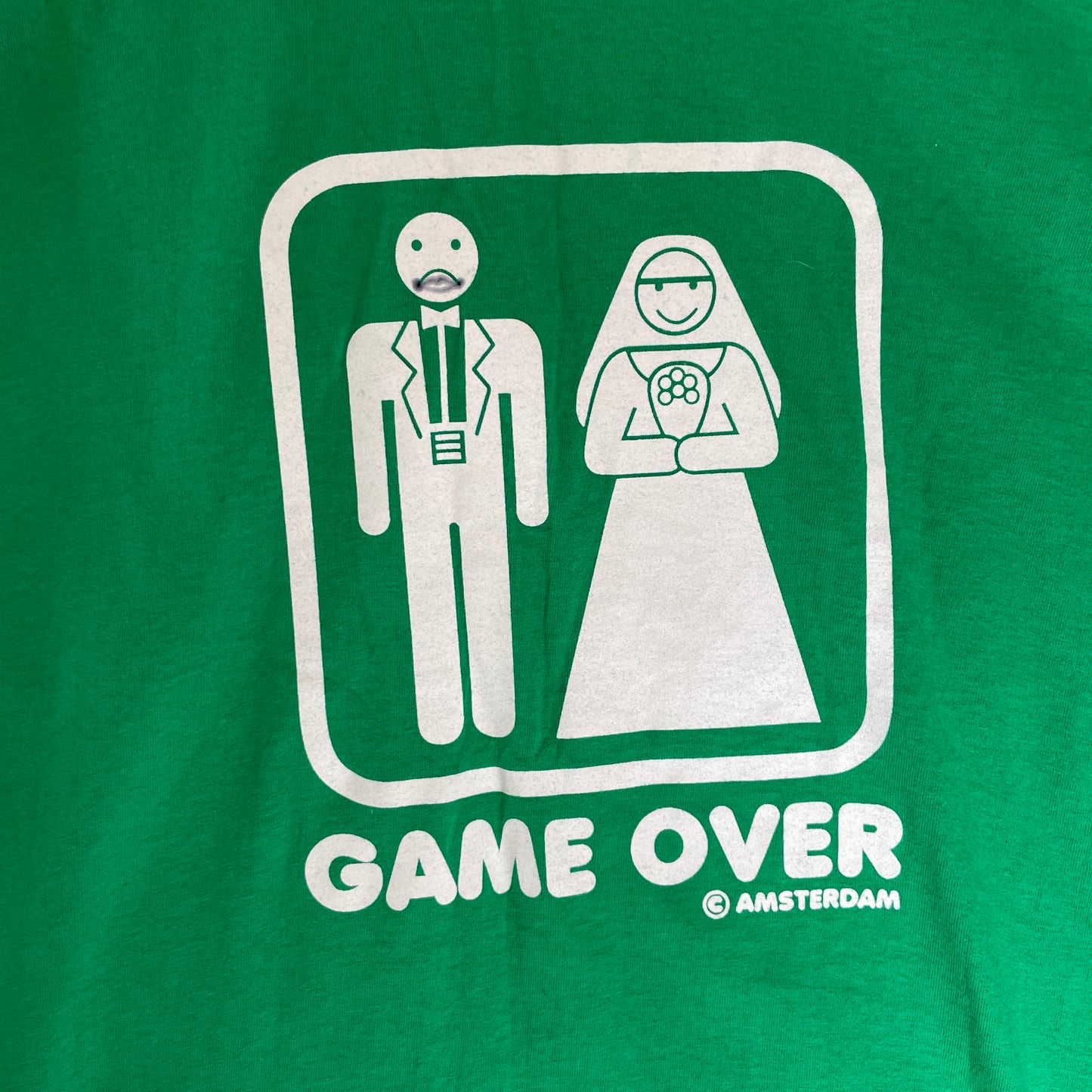 Grøn Vintage Game Over Bryllups T-Shirt