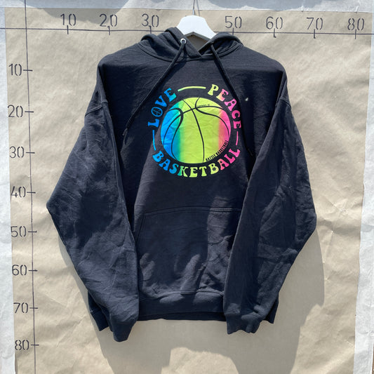 Sort Vintage Tie Dye Love Peace Basketball Hoodie