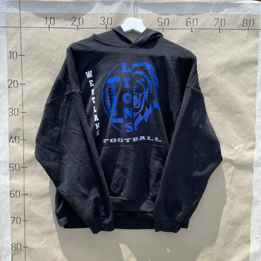 Sort Vintage Westlake Lions Hoodie Med Blå Tryk