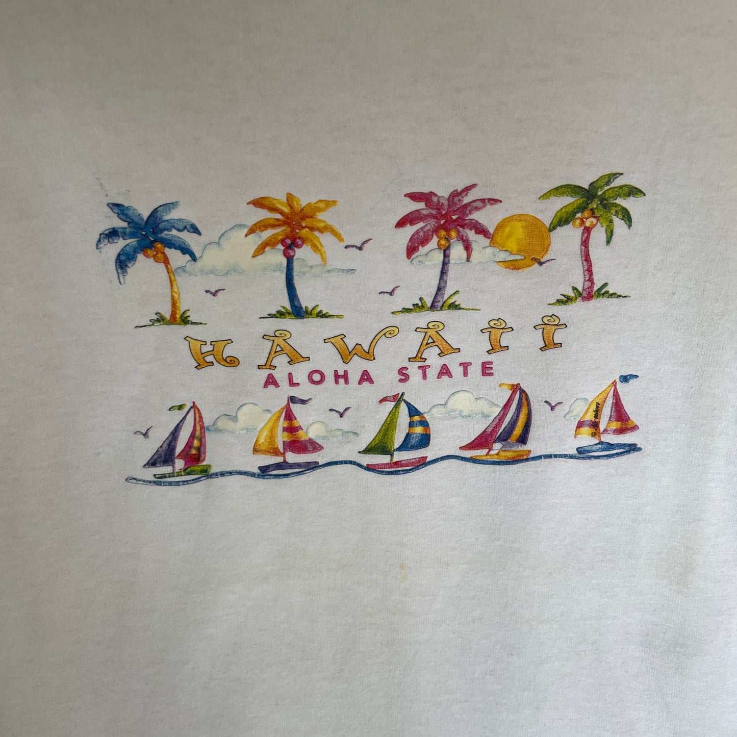 Hvid Vintage 00’Er Hawaii Aloha State Babytee