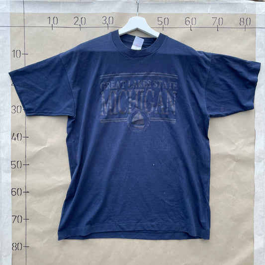 Marineblå Vintage Michigan T-Shirt