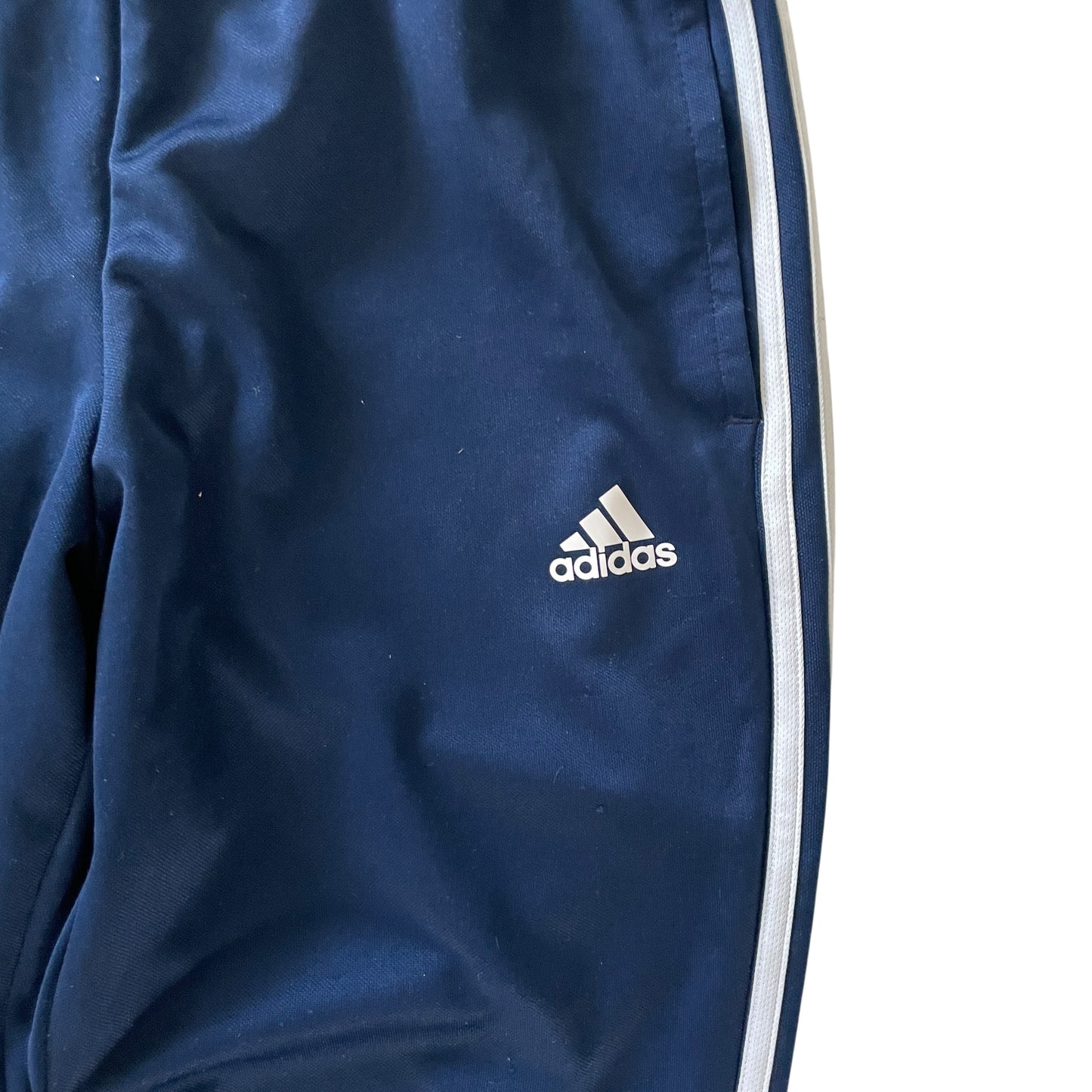 Mørkeblå Adidas Træningsbukser Med Hvide Striber