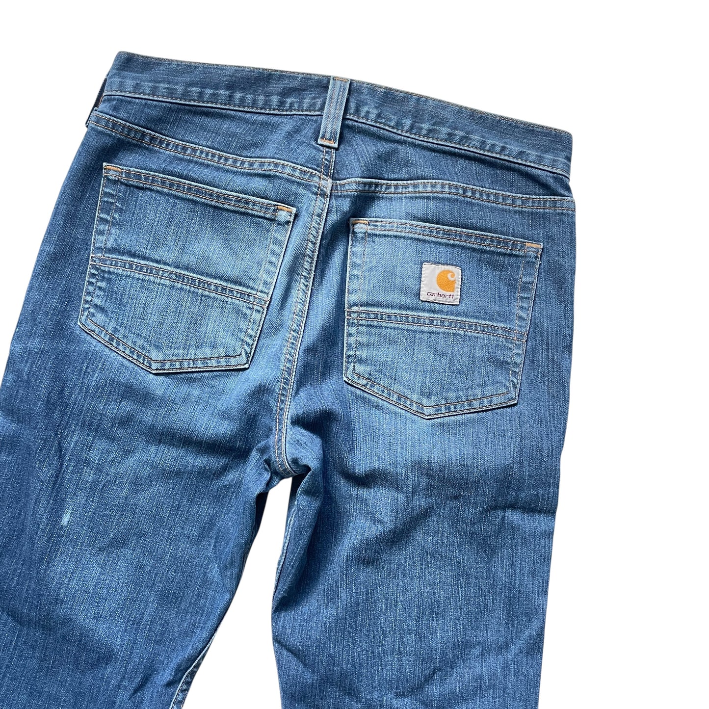 Carhartt Lyseblå Straight Fit Jeans I Slidstærkt Denim